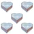 Heavy Weight Aluminum 8 inch (Pack of 5) Heart Shape Cake Mould with 900 gm Capacity for Commercial Bakery