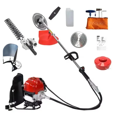 Heavy Duty 4 Stroke 35 CC Backpack Hedge Trimmer | Brush Cutter with Hedge Trimmer Attachment.