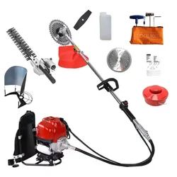 Heavy Duty 4 Stroke 35 CC Backpack Hedge Trimmer | Brush Cutter with Hedge Trimmer Attachment.