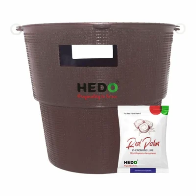 HEDO Red Palm Weevil Pheromone Bucket Trap, Controls Rhynchophorus Ferrugineus in Coconut & Date Palms - Pack of 2