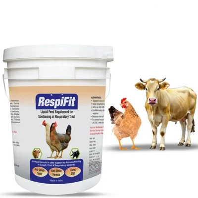 RESPIFIT Cough Cold Herbal Tonic 20L Vitamins Minerals for Cow, Buffalo, Sheep, Goat, Calf, Chick, Broiler,