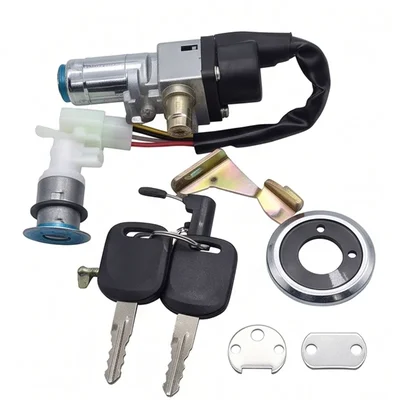 Premium Quality 4-Pin EV Scooty Ignition & Seat Lock Set with Anti-Theft Keys for Hero NYX - 2 Pcs Kit