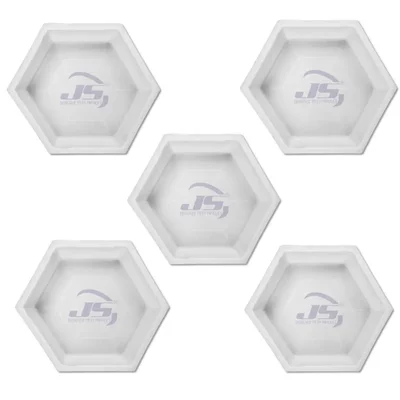 JS DESIGNER Pack Of 5 Plastic Hexagon (Sand Blast) 60.MM Silicone Interlocking Paver Mould