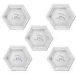 JS DESIGNER Pack Of 5 Plastic Hexagon (Sand Blast) 60.MM Silicone Interlocking Paver Mould