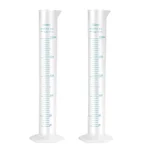 Bello 2pcs x 250ml Scientific Polypropylene Measuring Cylinder with Hexagonal Base and Blue Printed Graduation