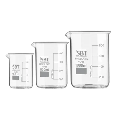 SBT 10ml & 50ml Scientific Measuring Cylinder with Hexagonal Base & Blue Printed Graduation, 2pcs & Polypropylene Body