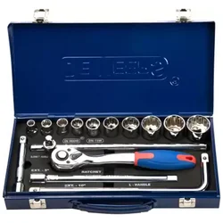 De Neers DN-24M Long 24 Pcs 1/2 inch Square Drive Hexagonal Deep Socket Set (DN-24M-HD)