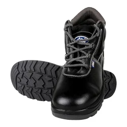 Allen Cooper 1008 Antistatic Steel Toe Hi-Ankle Men's Black Safety Shoe(Size-6 No)