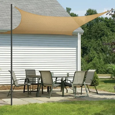 HIPPO 9.5 Feet X 10 Feet Shade Sail (2 Pcs) Sun Shade 85% UV Block for Canopy Cover, Outdoor Patio, Garden, Balcony Tent(Color-Beige)