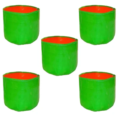 Gardeco 260 GSM UV Treated Premium Quality 6 x 6 inch Round Type HDPE Grow Bag for Home, Garden and Nursery(Quantity-5 pieces)