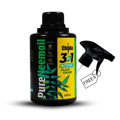 Chipku Pure Neem Oil With 3-in-1 Action Plant Guard With Free Sprayer 