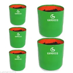 Gardeco 260 GSM UV Treated Premium Quality 9 x 9 inch Round Type HDPE Grow Bag for Home, Garden and Nursery(Quantity-5 pieces)
