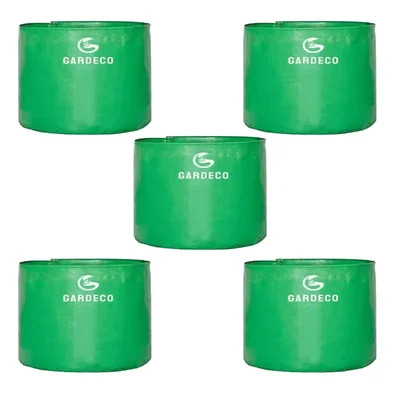 Gardeco 260 GSM UV Treated Premium Quality 12 x 9 inch Round Type HDPE Grow Bag for Home, Garden and Nursery(Quantity-5 pieces)