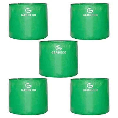 Gardeco 260 GSM UV Treated Premium Quality 18 x 18 inch Round Type HDPE Grow Bag for Home, Garden and Nursery(Quantity-5 pieces)