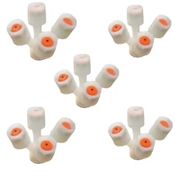 High Quality White 4 Face 1 Hole Brass Thread Nozzle For Agriculture Sprayer (Pack Of 5)