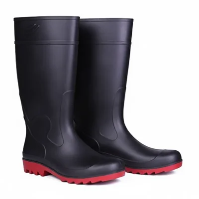 Hillson DRAGON Safety Gumboots, Black-Red For Unisex Adult(Size-6)