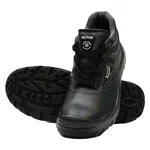 Hillson RAMBO Steel Toe Safety Shoe Real Leather Upper, PU Sole, High Ankle, Impact & Slip Resistant Black Work Shoe