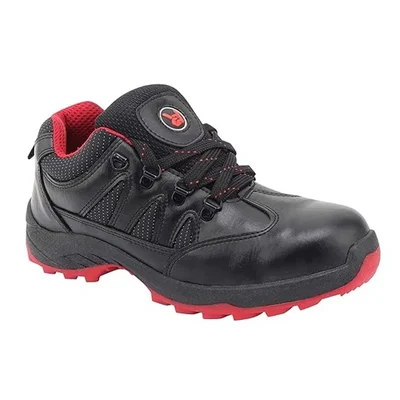 Hillson SWAG 1903 Dual Density Leather TFP Sole Steel Toe Safety Shoes Black & Red(Size-6)
