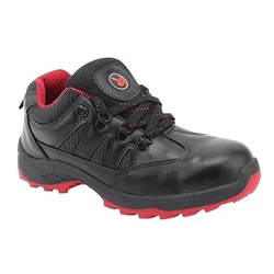 Hillson SWAG 1903 Dual Density Leather TFP Sole Steel Toe Safety Shoes Black & Red(Size-6)
