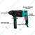 HI-MAX 26 mm R/F Function Rotary Hammer Drill 800W, 1100 RPM (IC-034)