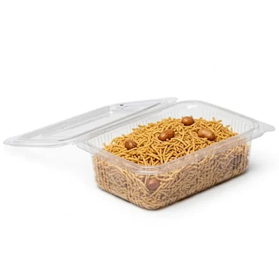 2700 Pcs, 100ml PET Hinged Transparent Containers for Nuts, Snacks