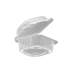 Reusable 60ml PET Hinged Transparent Rectangular Container For Cookies, Snacks, Dry-Fruits Packaging(Pack-50 pcs)