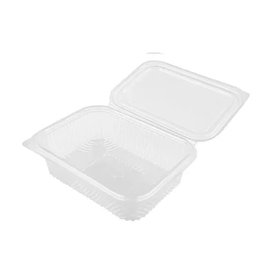 200 Pcs, 600ml Hinged Container with Flat Lid || Transparent Reusable Air Tight Box || Containers for Kitchen Storage