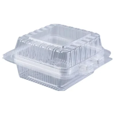 2400pcs, 70ml Rectangular Plastic Hinged Container for Bakery, Snacks Packaging