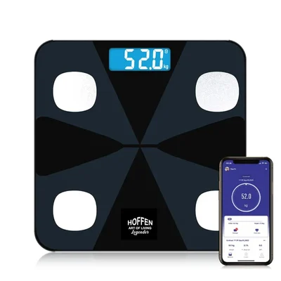 Hoffen (Made in India) HO19 Bluetooth BMI,BMR Weight Machine for Body Weight With 13 Essential Body Parameters