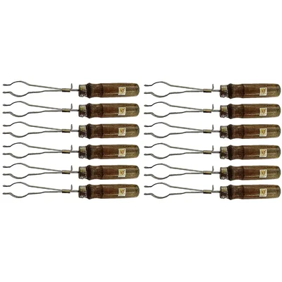 Set of 6 Pairs 22 to 32 mm Dia Test Tube Holder With Wooden Handle For Lab Usage