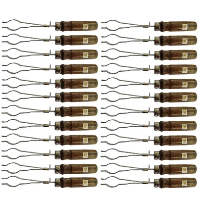 Set of 12 Pairs 22 to 32 mm Dia Test Tube Holder With Wooden Handle For Lab Usage