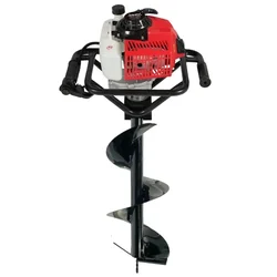 Balwaan BE-63, 63cc 2-Stroke Earth Auger Machine with 4 inch Drill Bit | Hole Digger with Double Gear Box