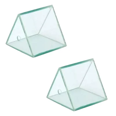 SBT Instruments 2pcs Clear Hollow Prism with Cap Size (2x2x2 inch), Shelf Life 24 Months and Up