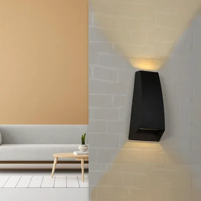 GIGAWATTS 9W Pyramid Wall Light 2 Way 110LM COB LED Up Down Sconce Lamp for Home, Yard, Staircase, Living Room, Bedroom