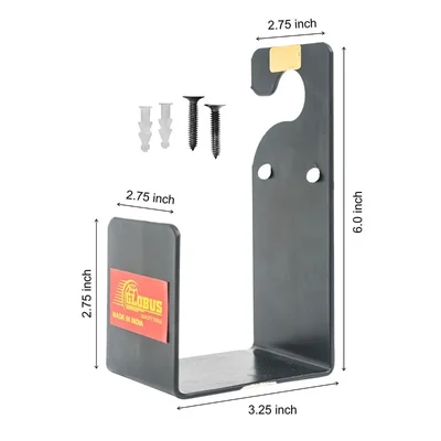Globus Steel Hose Hanger, Garden Steel Pipe Stand With 2 mounting Screws & 2 Plastic sockets