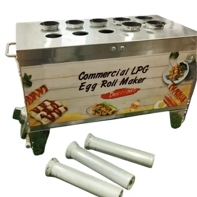 SS Gas Operated 10 Mould Egg Hot Dog Making Machine With accessories and Individual Removal Tube