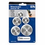 HUMSER 6 Pcs HSS Mini Circular Saw Blade Set Tool Cutting