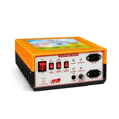 18KV AC/DC Hybrid Solar Fencing Machine for 40 Acre Farm Security Includes 40W Solar Panel, Lithium Battery, AC Charger