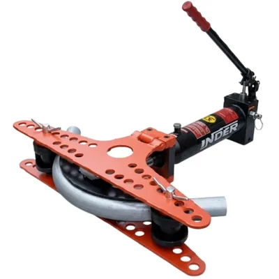 Inder 1-Inch Manual Hydraulic Pipe Bender with Hinged Frame & M.S. Formers for Heavy Gauge ERW Pipe Bending (P-213A)