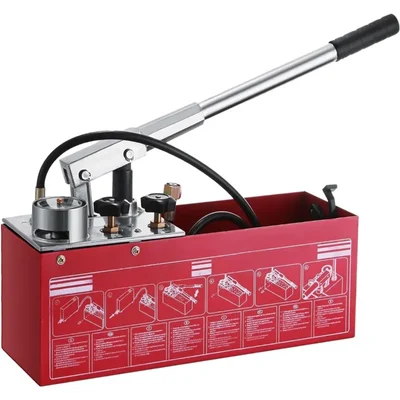 Hydraulic Pressure Test Pump 50 Bar 726 PSI 3.2 Gallon Tank 45ML 1/2 BSP Hydrostatic Manual Tester for Irrigation Pipeline