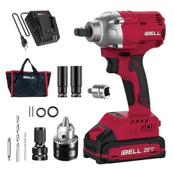 iBELL One Power Series 20V Cordless Impact Wrench With Battery, Charger & Accessories, 3000 RPM (BW20-32)