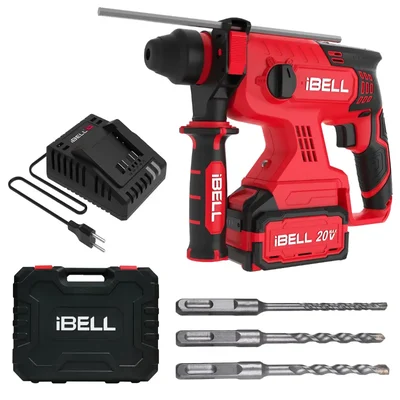iBELL 24mm 20V Cordless SDS-PLUS Quick Change Chuck Rotary Hammer Drill With Accessories, 1400 RPM (IBL BH22-47)