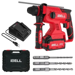iBELL 24mm 20V Cordless SDS-PLUS Quick Change Chuck Rotary Hammer Drill With Accessories, 1400 RPM (IBL BH22-47)