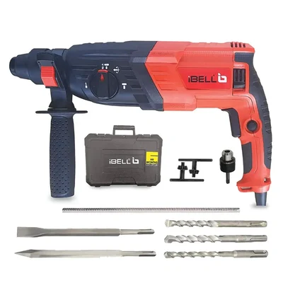 iBELL 26 mm 780 Watt Rotary Hammer Drill With Accessories, 900 RPM (RH26-26)