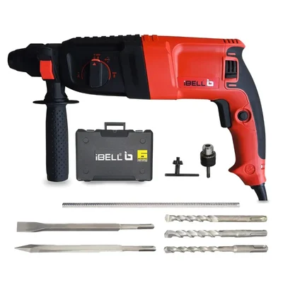 iBELL 26 mm 800 Watt Rotary Hammer Drill With Accessories, 900 RPM (RH26-24)