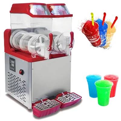 Commercial Counter-Top Stainless Steel 14L+14L Ice Slush Maker Machine