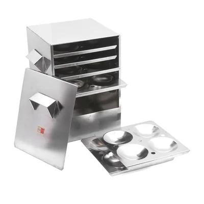 Restaurant Type Square Shape 6 Tray Gas Operated Idli Steamer for Soft & Fluffy Idli ideally for Home