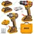 Ingco 20V Cordless Impact Drill and Impact Driver Combo Kit Brushless Motor with 2 Batteries and Accessories (CKLI20277)
