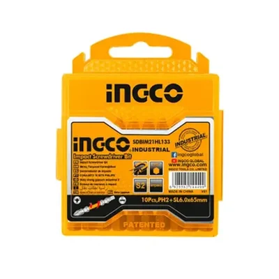 Ingco 10 Pcs 65 mm Impact Screwdriver Bit Set (SDBIM21HL133)