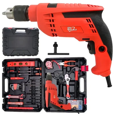 HPD Shakti 13mm 850 Watt Variable Speed, F/R Function Impact Drill With Accessories Tool Box, 0-3000 RPM